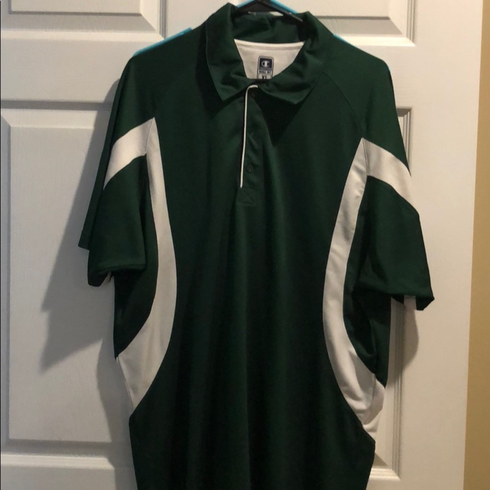 Green and white polo